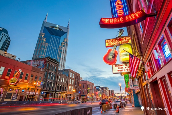 Areal photo of a Nashville TN street