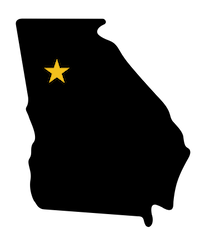 Georgia with star for Georgia State University Location